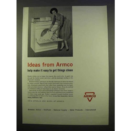 1963 Armco Steel Ad - Easy to Get Things Clean