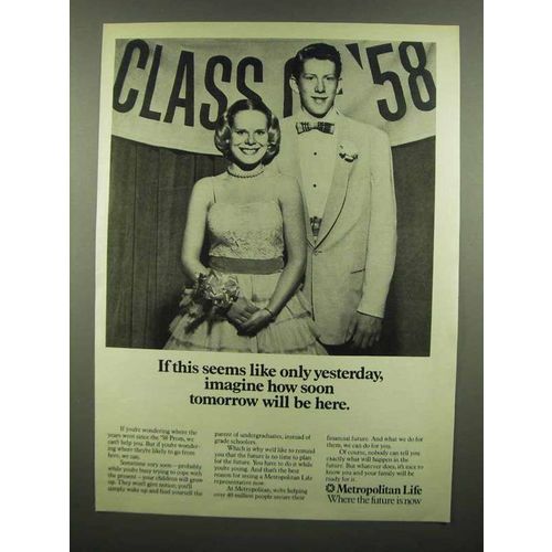 1974 Metropolitan Life Insurance Ad - Only Yesterday