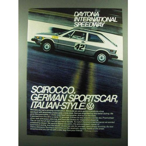 1976 Volkswagen Scirocco Ad - Daytona Speedway
