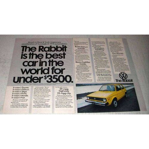 1976 Volkswagen Rabbit Ad - Best Car in The World