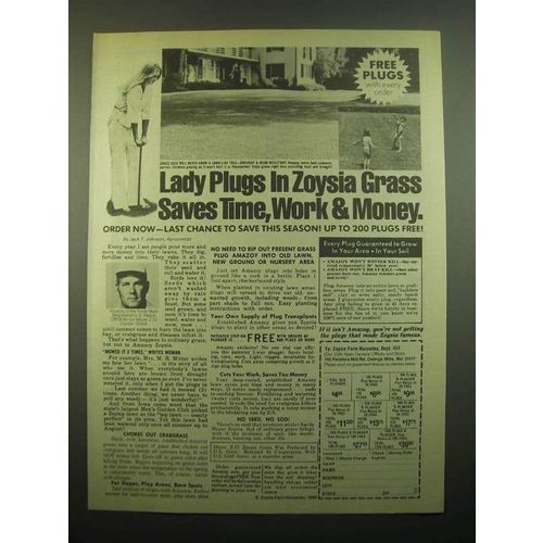 1980 Zoysia farm nurseries Ad - Lady Plugs In Zoysia Grass