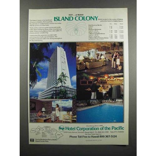 1983 Hotel Corporation of the Pacific Island Colony Ad