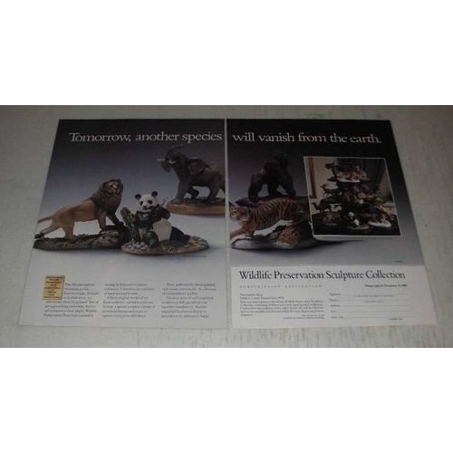 1989 Franklin Mint Wildlife Preservation Sculpture Collection Ad