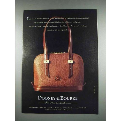 1997 Dooney & Bourke Zip-Zip Satchel Bag Ad