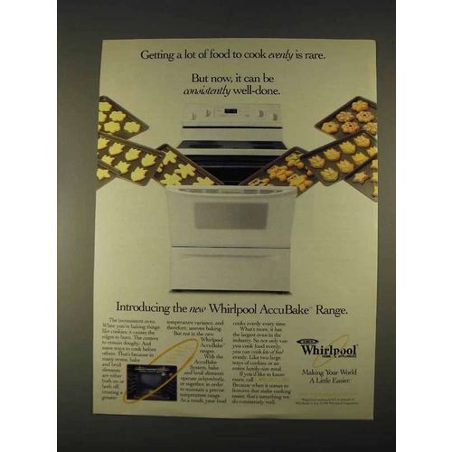 1996 Whirlpool AccuBake Range Ad - Cook Evenly