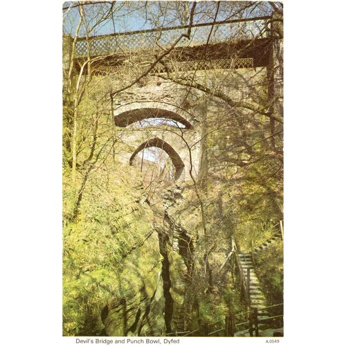 Dennis Postcard Devil's Bridge & Punch Bowl Dyfed