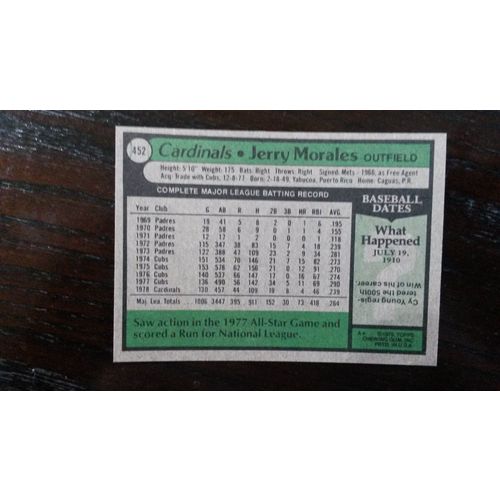 1979 Topps Card # 452 Jerry Morales Excellent (5) St Louis Cardinals