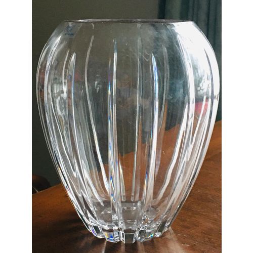 Schott Styles Crystal Clear Glass Vase made in Czech Republic 7.5" tall Vintage