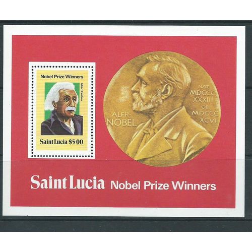 st.lucia stamps sgms563 sg ms 563 hm nobel prize winners