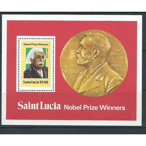 st.lucia stamps sgms563 sg ms 563 hm nobel prize winners