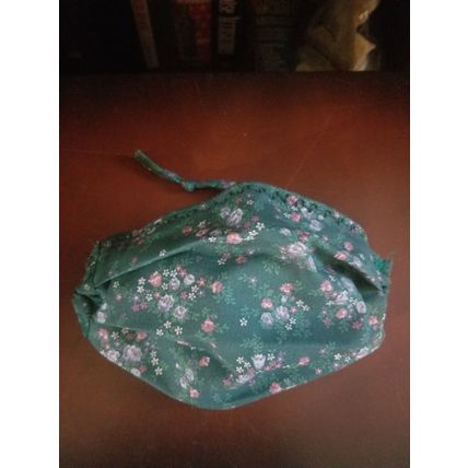 Adult Face Masks - Floral on Green - Filter Pocket - Roomy - Breathable