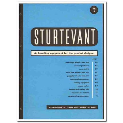 B F Sturtevant Company 1946 vintage industrial catalog air handling