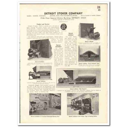Detroit Stoker Company 1935 vintage heating catalog IniStoker LoStoker