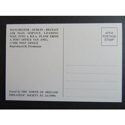 Manchester-Dublin-Belfast Air mail Service, Repro Postcard