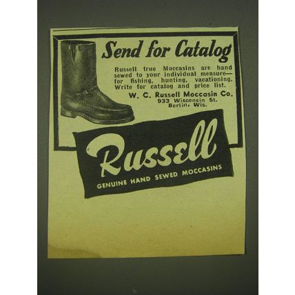1952 Russell Moccasins Advertisement