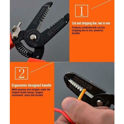 HARDEN wire cable stripper 175 mm, cable cutter up to 8mm, 0.6-2.6 mm