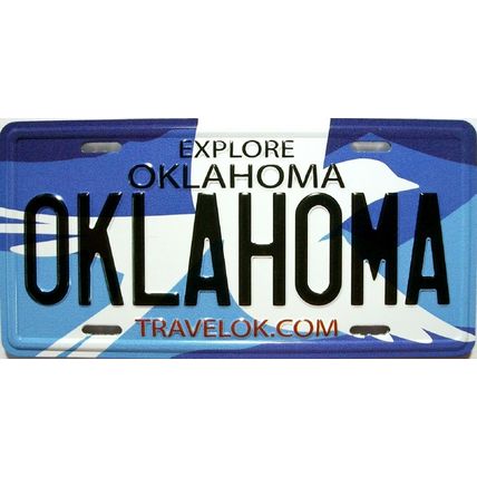 Oklahoma State License Plate Novelty Fridge Magnet