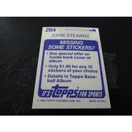 1983 Topps Stickers # 264 John Stearns Very Good-Excellent (4) New York Mets
