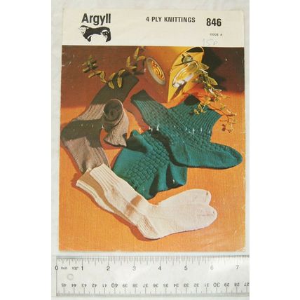 Vintage: Argyll 846 socks, 4 ply, 10 inch foot