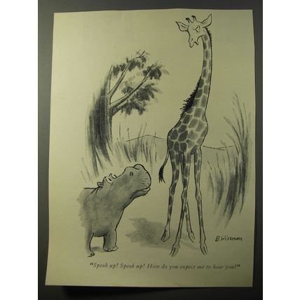 1953 Cartoon by Bernard Wiseman - Speak up! Speak up! How do you expect me