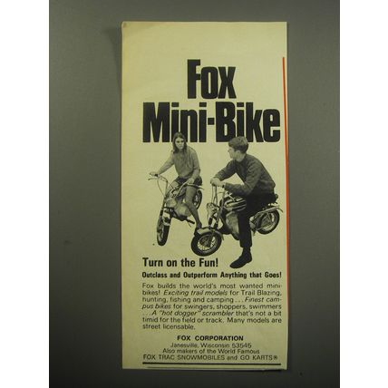 1969 Fox Mini Bike Ad - Turn on the fun!
