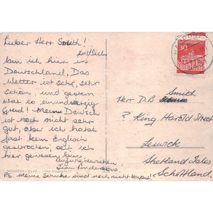 Postcard The Kiepenkerl statue, Munster, Germany