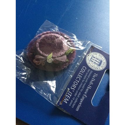 Lilac Velvet Hat with Flowers 1:12th scale miniature