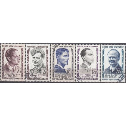 France 1957 Michel 1129 - 1133 O Cote (2008) 5.75 € Héros de la Résistance