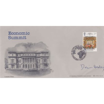Denis Healey Vintage 1984 Limited Hand Signed Economic Summit FDC
