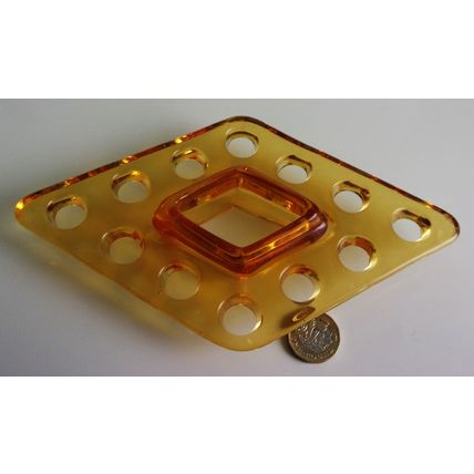 Bagley Art Deco Amber Glass Stem Holder For "Wyndham" Vase.