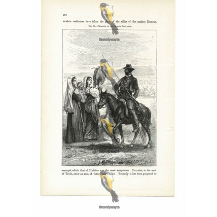 Peasants Of The Roman Campagna, Italy, Book Illustration (Print), 1880