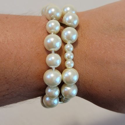 Double Stranded Faux Pearl Bead Stretch Bracelet
