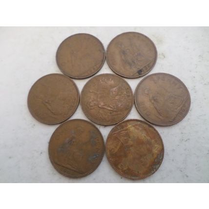 UK / GB -7 differently dated - Elizabeth II - 1d (one penny) coins - 1961/67 #2