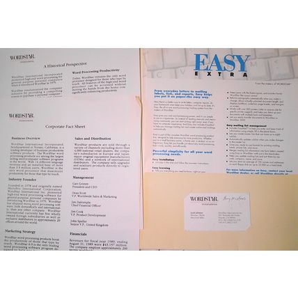 Wordstar Press Kit, 1990 - Brochure and promo literature