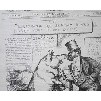 A Jewel Among Swine, by Thomas Nast. Harper's Weekly February 24, 1877