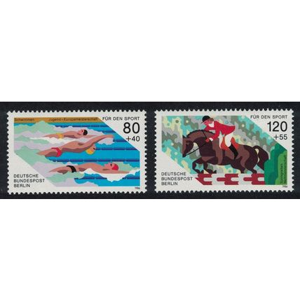 Berlin Swimming Show-jumping Horses Sport Promotion Fund 2v 1986 MNH