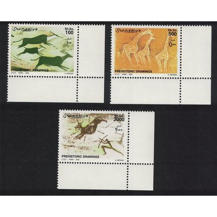 Somalia Prehistoric Rock Paintings Corners 2002 MNH MI#946-948