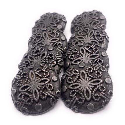 23mm Zinc Alloy Metal Sewing Shank Buttons Round Antique Silver Flower Carved