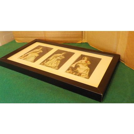 Framed Vintage German Postcards of Faith, Hope, & Charity
