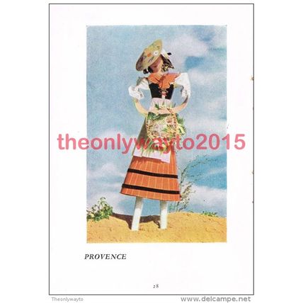 Dauphine (front), Provence (back), Paper Doll Costumes, Book Illustration, 1944