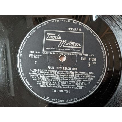THE FOUR TOPS Reach Out LP Tamla Motown vinyl record 1967 soul classic