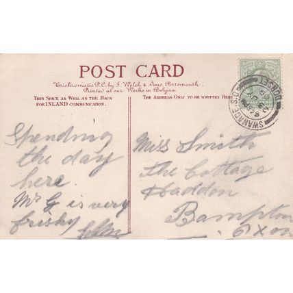 EC41 STUDLAND-OLD NORMAN CHURCH . COLOURED PRINTED POSTCARD