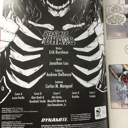 2020 Dynamite Comics Red Sonja Age of Chaos Crees Virgin Variant #3 Signed