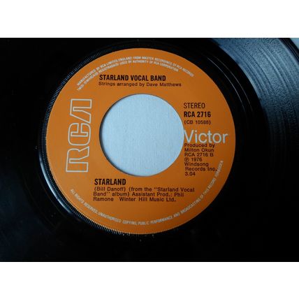 7" 1976, STARLAND VOCAL BAND AFTERNOON DELIGHT . RCA 2716. NEAR MINT