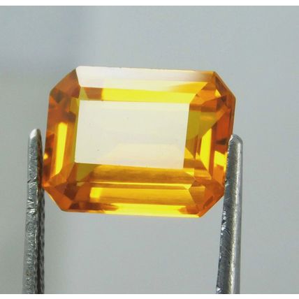 6.75 Ct Natural Emerald Shape Yellow Citrine Brazilian Loose Gemstone