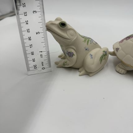 Lenox Porcelain Rhyn-Rivet Beside the Brook Frog & Turtle Floral Figurines