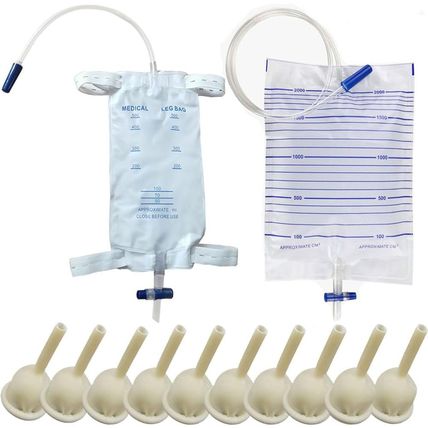 Condom Catheter External Self Sealing Set 10Pcs Male Condom Catheter 1Pcs 500Ml