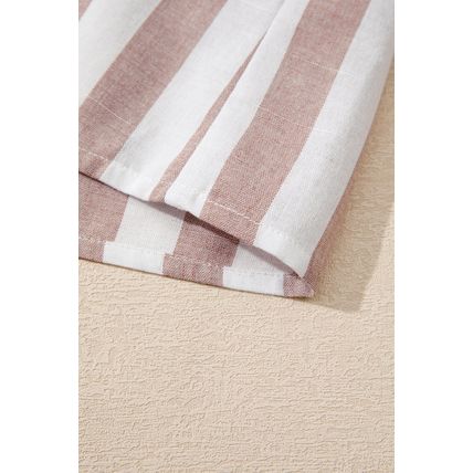 Khaki Stripe Casual Button Down Sleeveless Shirt