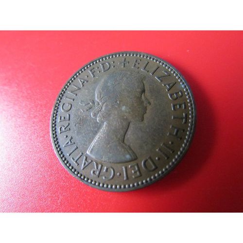 1954 QUEEN ELIZABETH II HALFPENNY FREE POST. R