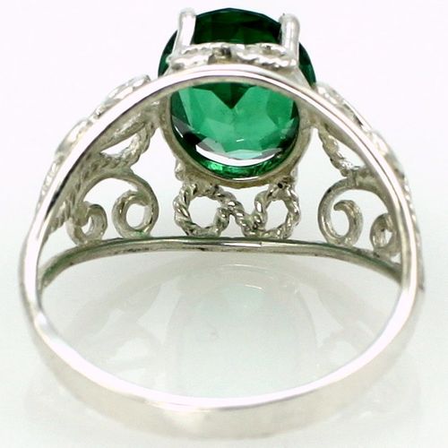Russian Nanocrystal Emerald, 925 Sterling Silver Ring, SR162